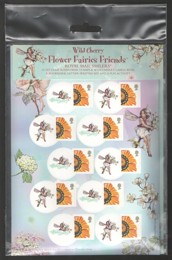 (image for) LS61 (Variant) 2009 Flower Fairies Wild Cherry Smilers For Kids 10 x 1st Class Pack - Click Image to Close